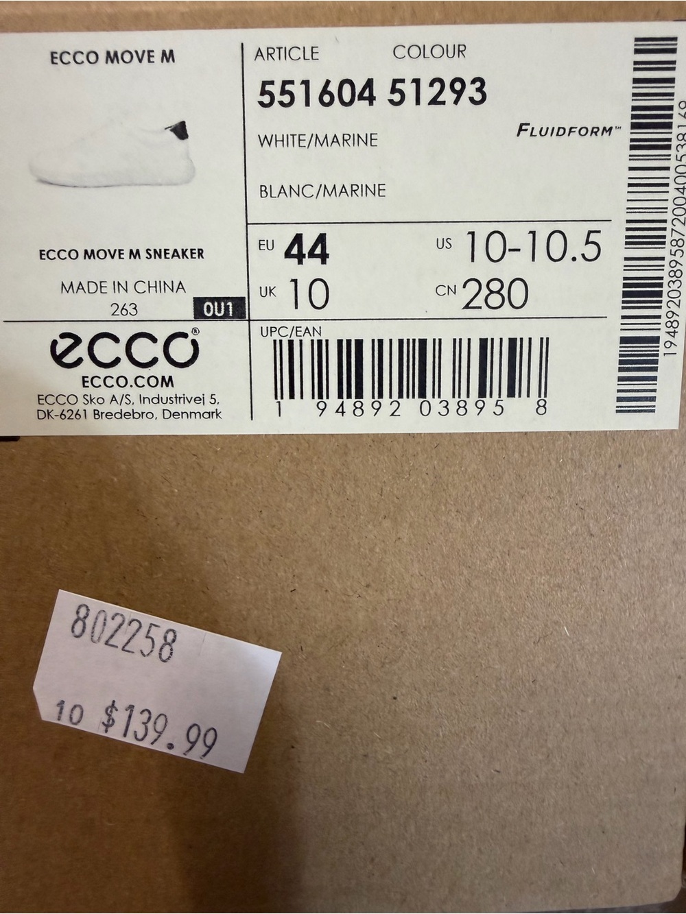 Men's ECCO Move White Leather - Picture 7 of 9